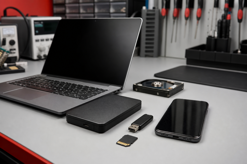 Data Recovery Services Assessment Devices for data recovery assessment at TecFix